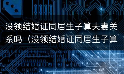 没领结婚证同居生子算夫妻关系吗（没领结婚证同居生子算夫妻关系吗知乎）