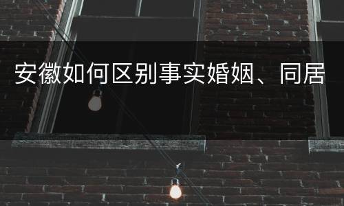 安徽如何区别事实婚姻、同居