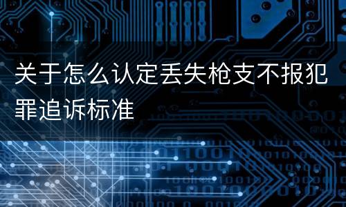 关于怎么认定丢失枪支不报犯罪追诉标准