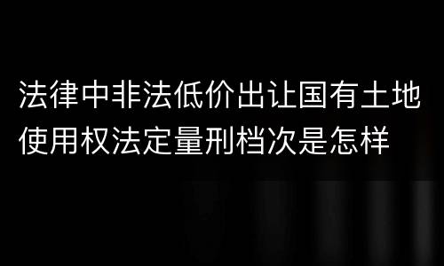 法律中非法低价出让国有土地使用权法定量刑档次是怎样
