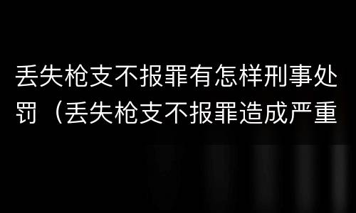 丢失枪支不报罪有怎样刑事处罚（丢失枪支不报罪造成严重后果）