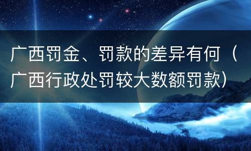 广西罚金、罚款的差异有何（广西行政处罚较大数额罚款）