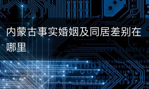 内蒙古事实婚姻及同居差别在哪里