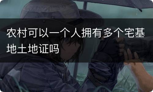农村可以一个人拥有多个宅基地土地证吗
