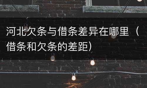 河北欠条与借条差异在哪里（借条和欠条的差距）
