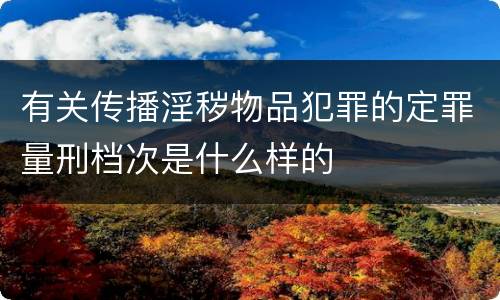 有关传播淫秽物品犯罪的定罪量刑档次是什么样的