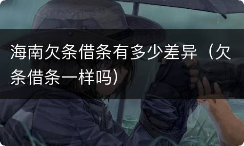 海南欠条借条有多少差异（欠条借条一样吗）