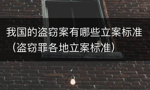 我国的盗窃案有哪些立案标准（盗窃罪各地立案标准）