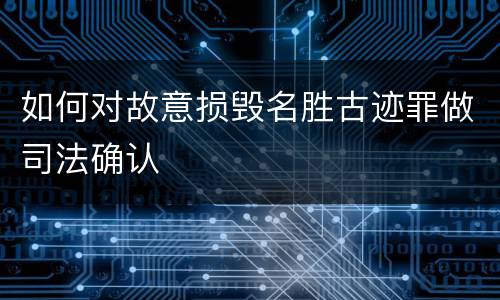 如何对故意损毁名胜古迹罪做司法确认