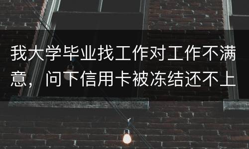 我大学毕业找工作对工作不满意，问下信用卡被冻结还不上钱怎么办