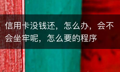信用卡没钱还，怎么办，会不会坐牢呢，怎么要的程序