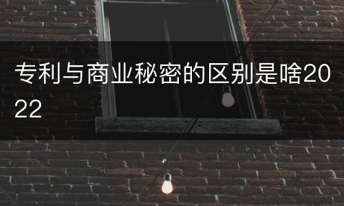 专利与商业秘密的区别是啥2022