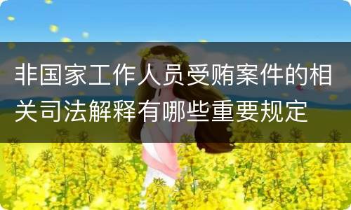 非国家工作人员受贿案件的相关司法解释有哪些重要规定