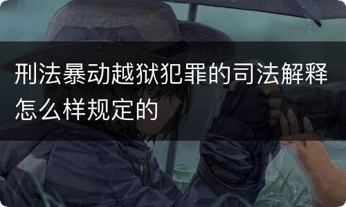 刑法暴动越狱犯罪的司法解释怎么样规定的