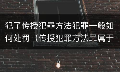 犯了传授犯罪方法犯罪一般如何处罚（传授犯罪方法罪属于什么罪）