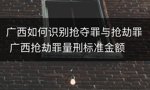 广西如何识别抢夺罪与抢劫罪 广西抢劫罪量刑标准金额