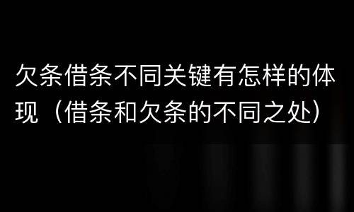 欠条借条不同关键有怎样的体现（借条和欠条的不同之处）