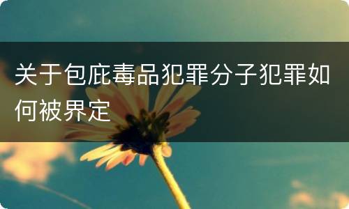 关于包庇毒品犯罪分子犯罪如何被界定