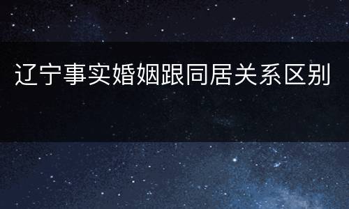 辽宁事实婚姻跟同居关系区别