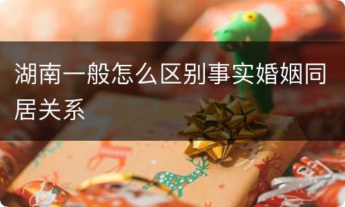 湖南一般怎么区别事实婚姻同居关系