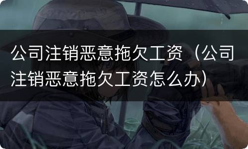 公司注销恶意拖欠工资（公司注销恶意拖欠工资怎么办）