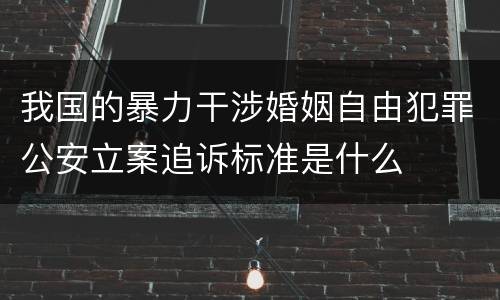 我国的暴力干涉婚姻自由犯罪公安立案追诉标准是什么
