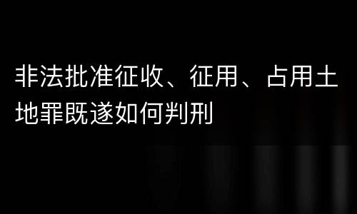 非法批准征收、征用、占用土地罪既遂如何判刑