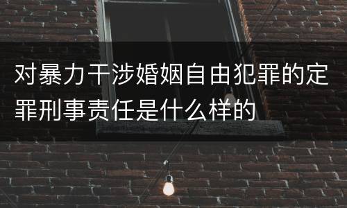 对暴力干涉婚姻自由犯罪的定罪刑事责任是什么样的
