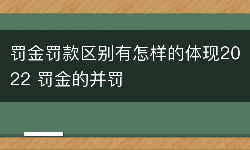 罚金罚款区别有怎样的体现2022 罚金的并罚