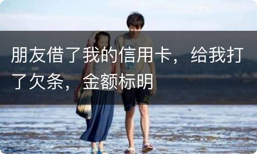 朋友借了我的信用卡，给我打了欠条，金额标明