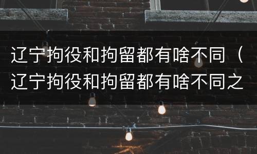 辽宁拘役和拘留都有啥不同（辽宁拘役和拘留都有啥不同之处）
