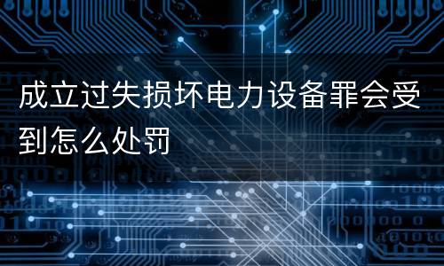 成立过失损坏电力设备罪会受到怎么处罚