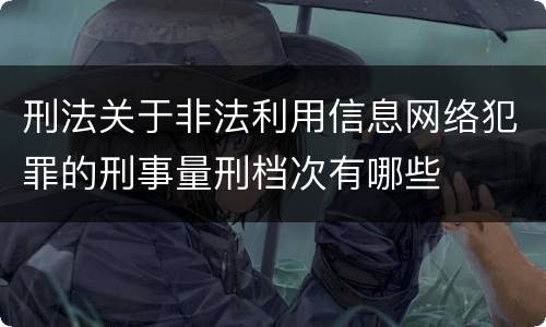 刑法关于非法利用信息网络犯罪的刑事量刑档次有哪些