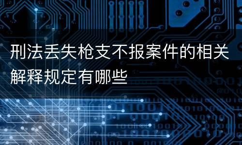 刑法丢失枪支不报案件的相关解释规定有哪些