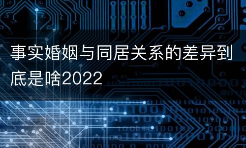 事实婚姻与同居关系的差异到底是啥2022