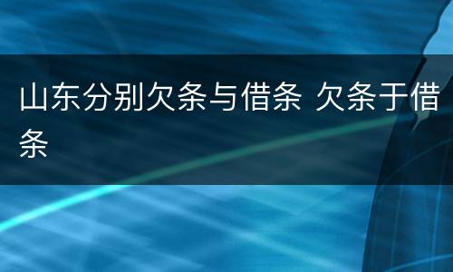 山东分别欠条与借条 欠条于借条