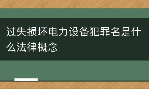 过失损坏电力设备犯罪名是什么法律概念