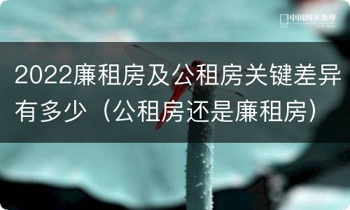 2022廉租房及公租房关键差异有多少（公租房还是廉租房）