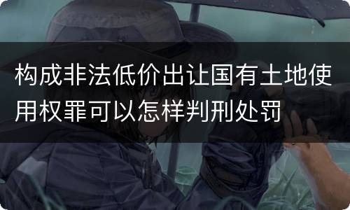 构成非法低价出让国有土地使用权罪可以怎样判刑处罚