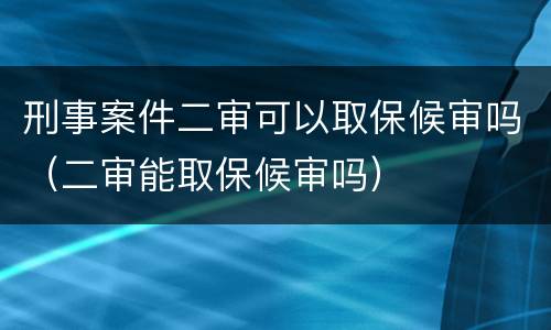 刑事案件二审可以取保候审吗（二审能取保候审吗）