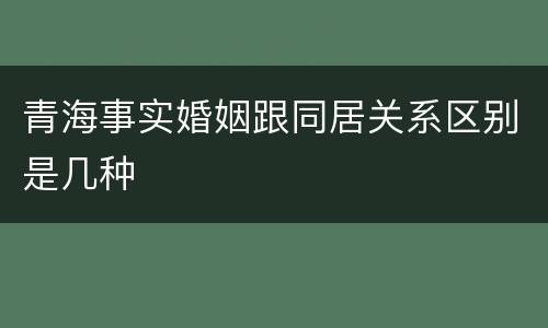 青海事实婚姻跟同居关系区别是几种