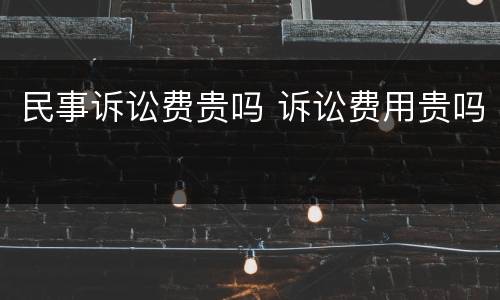 民事诉讼费贵吗 诉讼费用贵吗