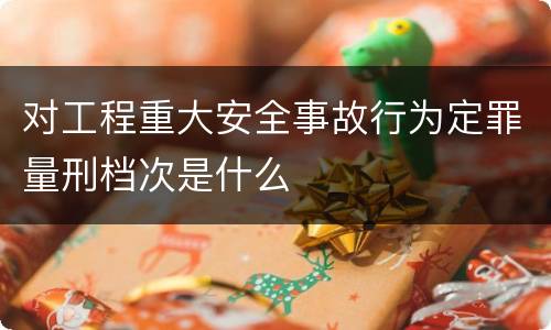 对工程重大安全事故行为定罪量刑档次是什么