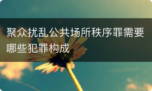 聚众扰乱公共场所秩序罪需要哪些犯罪构成