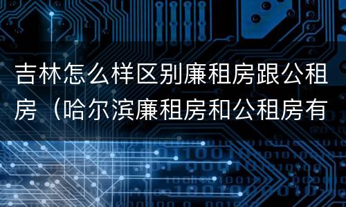 吉林怎么样区别廉租房跟公租房（哈尔滨廉租房和公租房有什么区别）