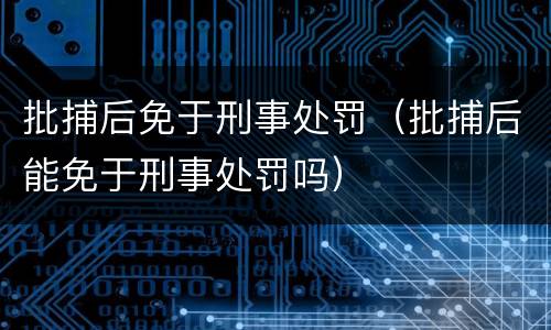 批捕后免于刑事处罚（批捕后能免于刑事处罚吗）