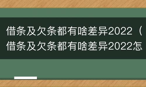 借条及欠条都有啥差异2022（借条及欠条都有啥差异2022怎么写）