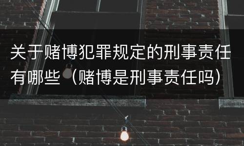 关于赌博犯罪规定的刑事责任有哪些（赌博是刑事责任吗）