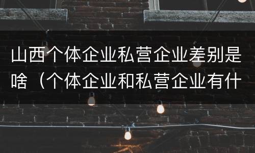 山西个体企业私营企业差别是啥（个体企业和私营企业有什么区别）