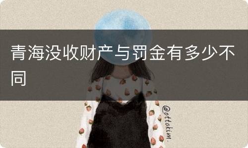 青海没收财产与罚金有多少不同